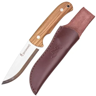Coltello A Lama Fissa Casstrom CI10103, Marrone, Con Passante In Pelle E Anello D, Unisex